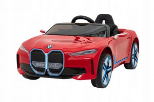 Autko BMW i4 Czerwony + Wolny Start + EVA + Ekoskóra + Audio LED + Pilot