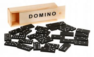 Gra Drewniane klocki Domino układanka + pudełko